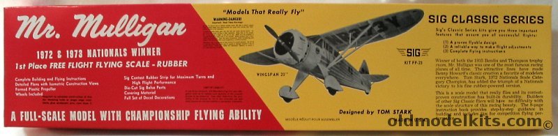 SIG Mr. Mulligan Racer - 20 inch Wingspan Balsa Flying Airplane, FF-23 plastic model kit